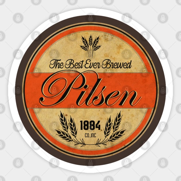 Pilsen Beer Vintage Sticker by CTShirts